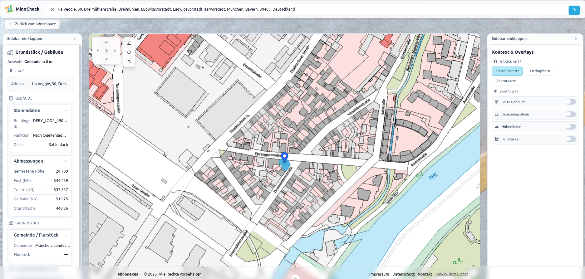 MinoCheck – Parzellarkarte